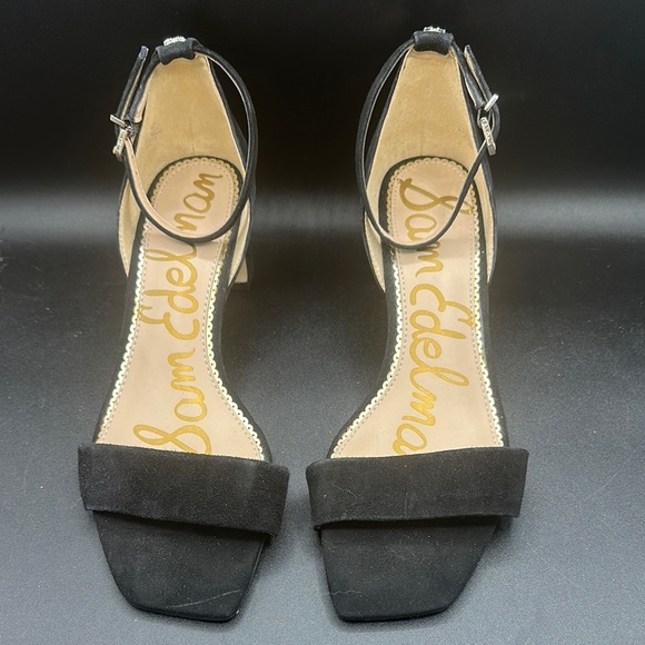black suede Sam Edelman Daniella block heel sandal size 9 - Picture 2 of 6